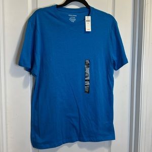 Banana Republic Solid Color Blue Graphic Tee - Medium